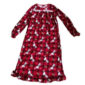 Snoopy Peanuts Kids Girls Nightgown Red Plaid Holiday Christmas Small or Medium